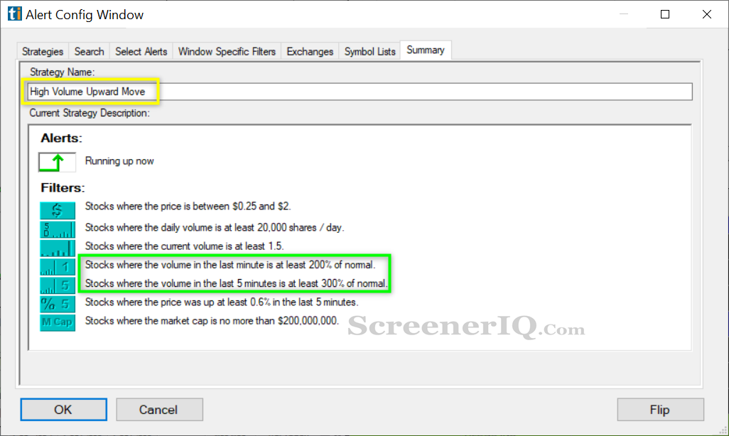 penny stock screener settings 1