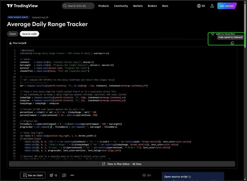 Step 1 Copy The Tradingview Pine Script Code